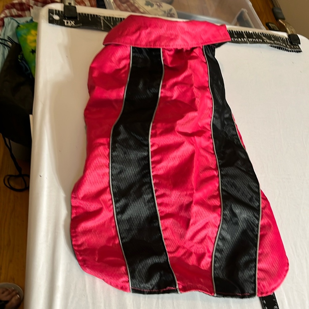 Petco Pink & black size LG -XL waterproof fleece lined coat with collar
